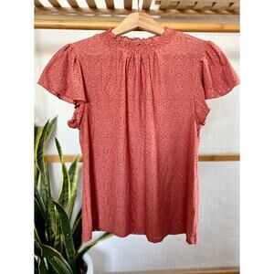 W5 Pink Smocked Eyelet Top